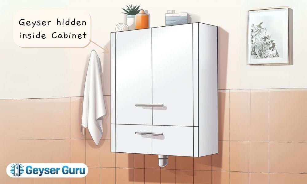 geyser hidden inside cabinet