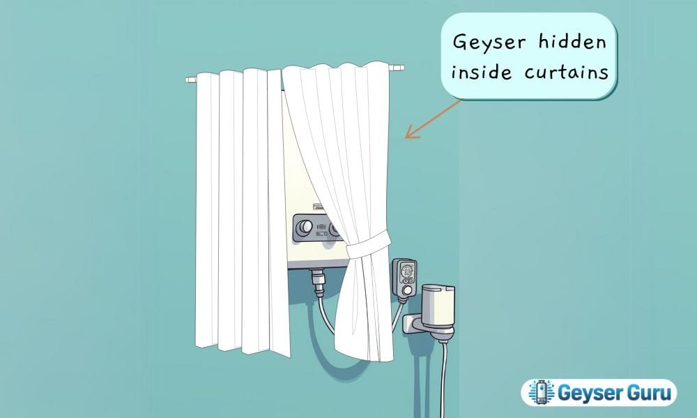 geyser behind curtain